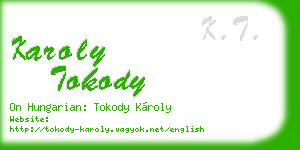 karoly tokody business card